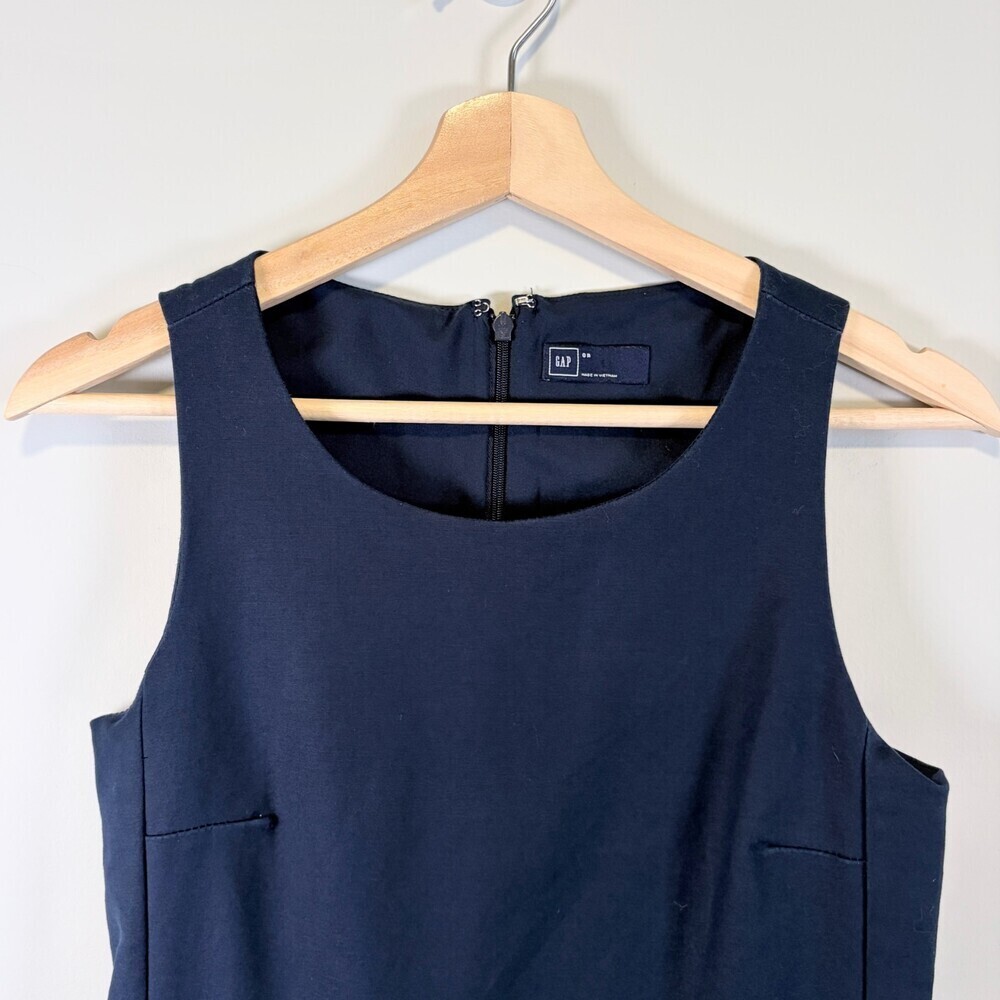 Gap Cotton Shift Dress Pockets Sleeveless Business Casual Blue Women's XS - Picture 8 of 11